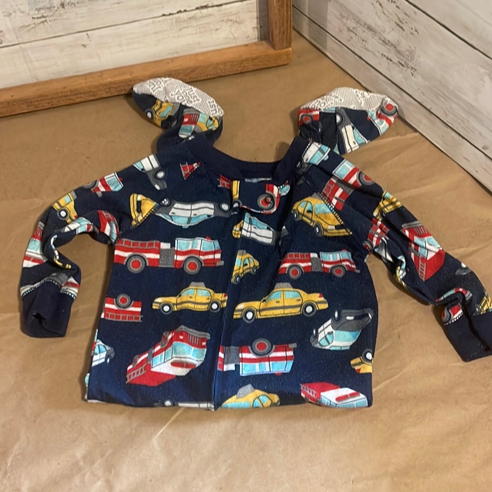 Boy Carters Cars and Trucks Zipper Sleep and Play Footie Pajamas (Size 12M)